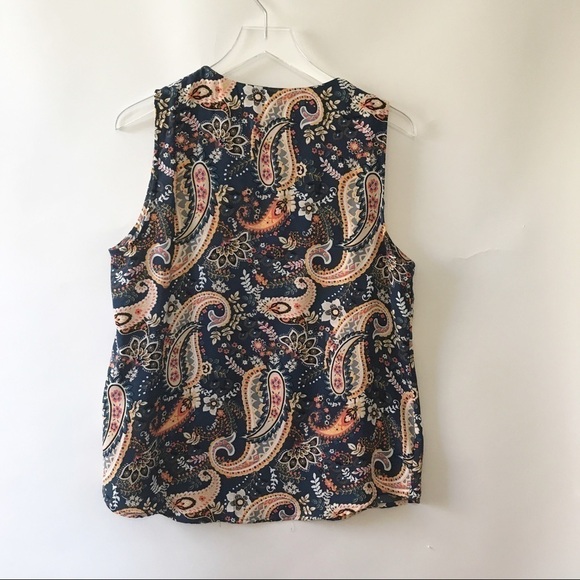 ReneeC paisley Stitchfix poly sleeveless top sz L - Picture 5 of 8